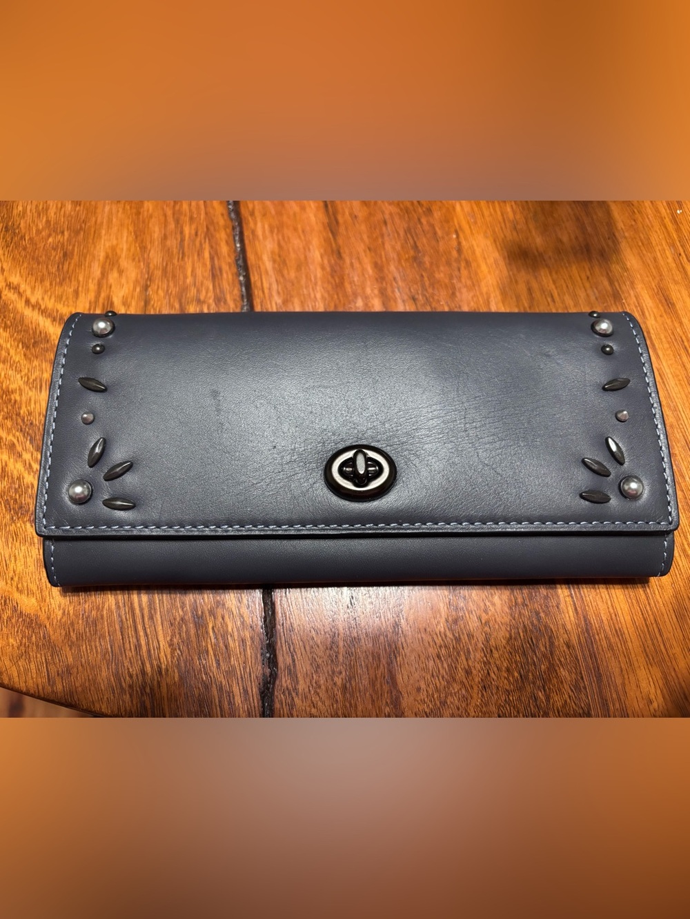 Black coach wallet with jeweled detailing